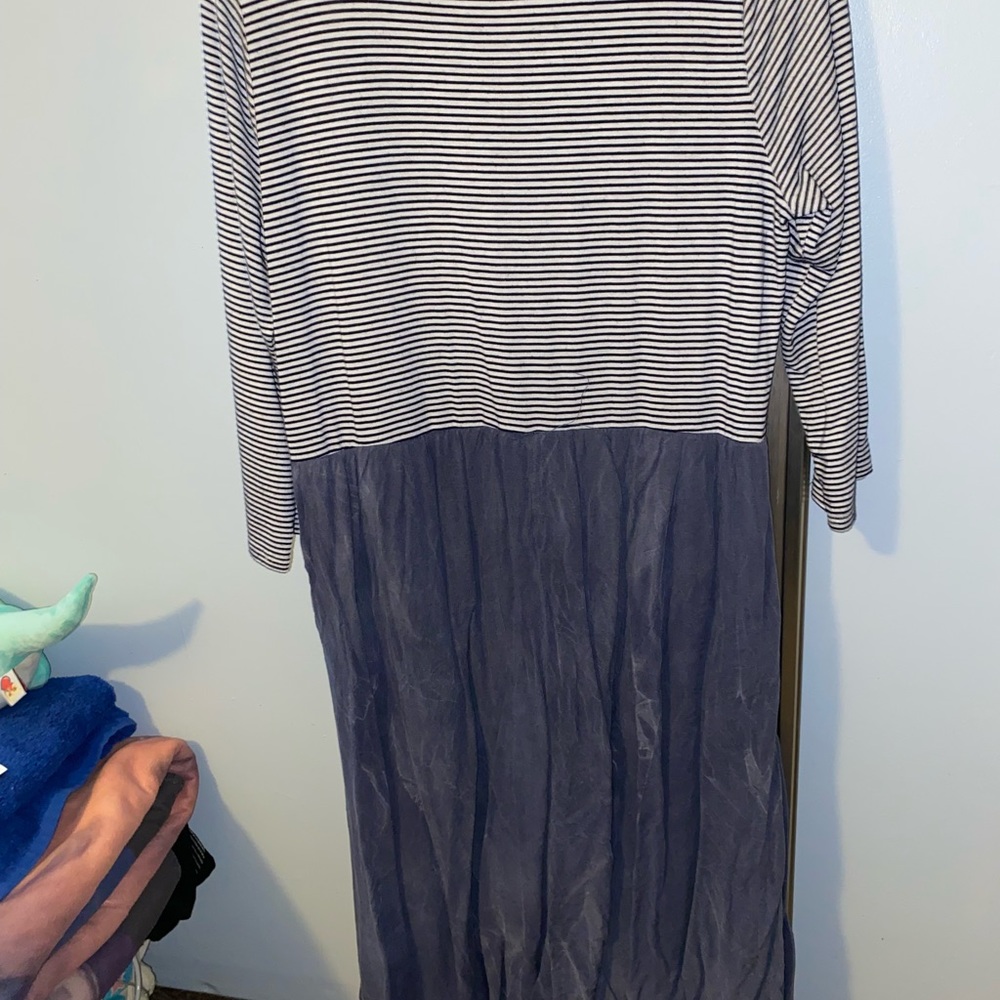 Navy and white dress